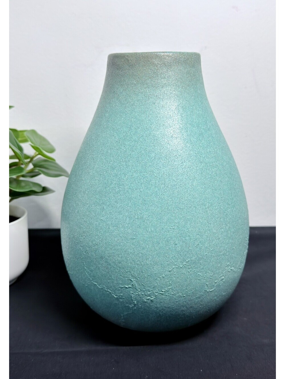 MCM style West Elm  Turquoise  matte pottery Vase